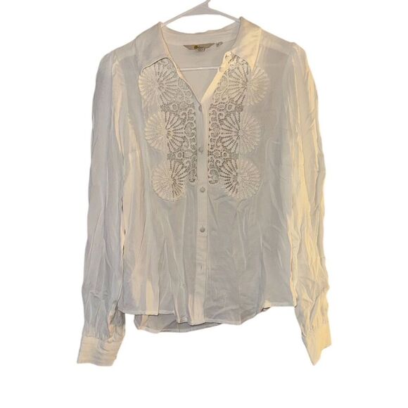 Boden Tops - Boden Women's Vintage Embroidered White Button-Up Blouse Size 4